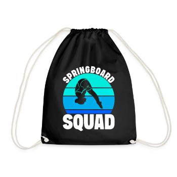 Diving diving board - Drawstring Bag - black - Front