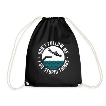 Diving diving board - Drawstring Bag - black - Front