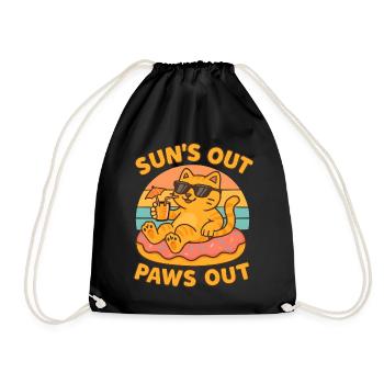 Sommer Katze - Turnbeutel - Schwarz - Vorne