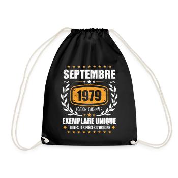 September 1979 Unique copy - September 1979 - Drawstring Bag - black - Front
