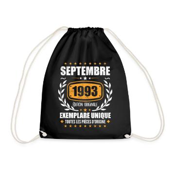 September 1993 Unique copy - September 1993 - Drawstring Bag - black - Front