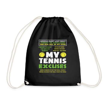 My tennis excuses for tennis players - Drawstring Bag - black - Front