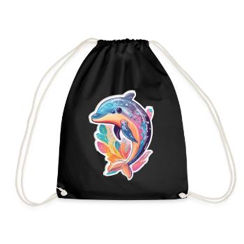 Dolphin - Drawstring Bag - black - Front
