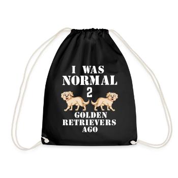 I was Normal two Golden Retriever ago - Drawstring Bag - black - Front