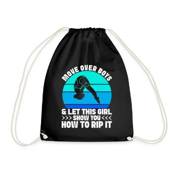Diving diving board - Drawstring Bag - black - Front
