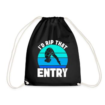 Diving diving board - Drawstring Bag - black - Front