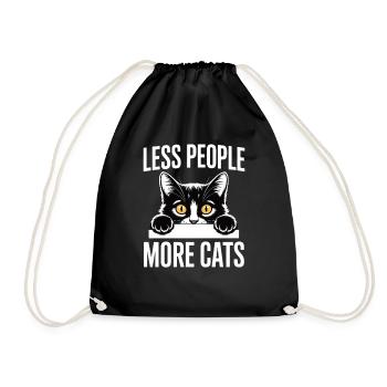Moins de gens, plus de chats – pour les fans de chats - Sac de sport léger - noir - Devant