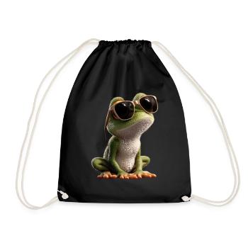 Grenouille Petit Crapaud Grenouille Grenouille Prince Grenouilles - Sac de sport léger - noir - Devant