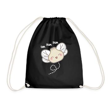 dim sum sum Biene kawaii dumplings Bienen - Turnbeutel - Schwarz - Vorne
