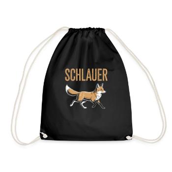 Schlauer Fuchs – Ironisch & Clever - Turnbeutel - Schwarz - Vorne