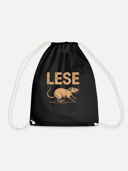 Leseratte – Bücherwurm & Lesezeichen-Fan - Turnbeutel - Schwarz
