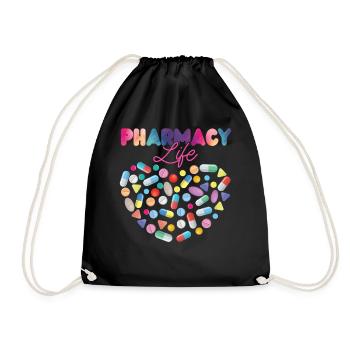 Pharmacy Tech Technician - Drawstring Bag - black - Front