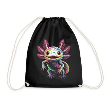 Colorful Axolotl - Drawstring Bag - black - Front