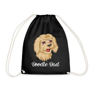 Doodle Dad with Sunglasses - Drawstring Bag - black - Front