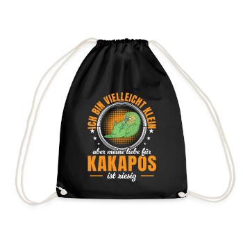 Kakapo is huge New Zealand Kakapo - Drawstring Bag - black - Front