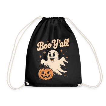 Boo Y tous Halloween Drôle Fantôme - Sac de sport léger - noir - Devant