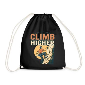 Kletterheld Motiv Design - Turnbeutel - Schwarz - Vorne