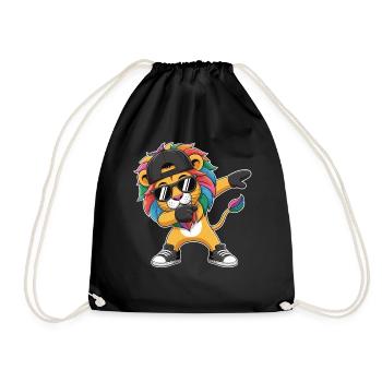 Dabbing Lion avec casquette – Kids Street Style - Sac de sport léger - noir - Devant