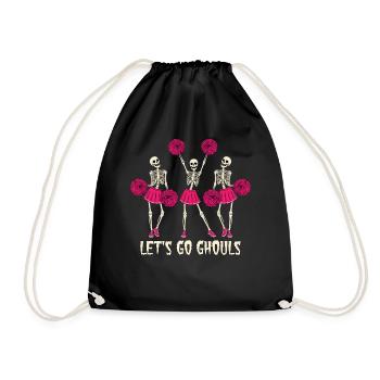 Humorous skeletons with pompoms and skirt - Drawstring Bag - black - Front