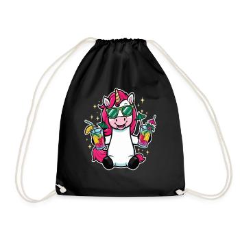 Unicorn Cocktail Booze Party Celebrations Vacation Bachelor Party - Drawstring Bag - black - Front