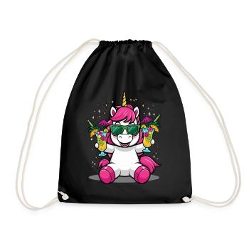 Unicorn Cocktail Booze Party Celebrations Vacation Bachelor Party - Drawstring Bag - black - Front