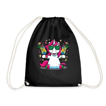 Unicorn Cocktail Booze Party Celebrations Vacation Bachelor Party - Drawstring Bag - black - Front