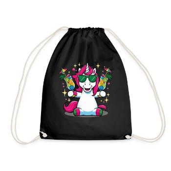Unicorn Cocktail Booze Party Celebrations Vacation Bachelor Party - Drawstring Bag - black - Front