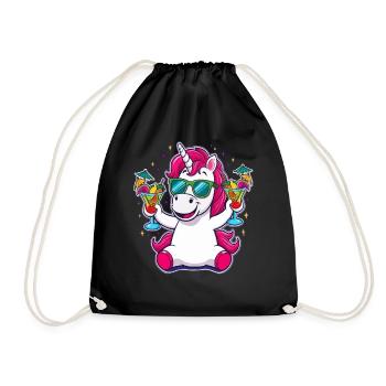 Unicorn Cocktail Booze Party Celebrations Vacation Bachelor Party - Drawstring Bag - black - Front
