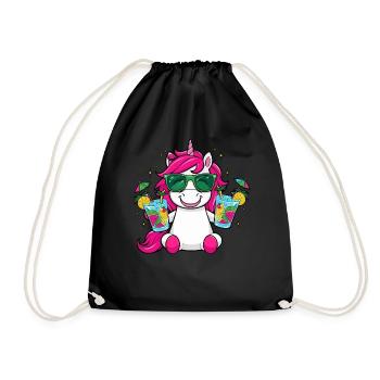 Unicorn Cocktail Booze Party Celebrations Vacation Bachelor Party - Drawstring Bag - black - Front