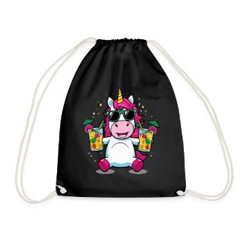 Unicorn Cocktail Booze Party Celebrations Vacation Bachelor Party - Drawstring Bag - black - Front