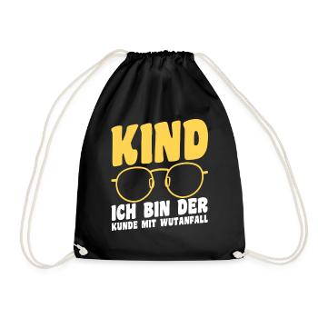 Tochter Sohn - Turnbeutel - Schwarz - Vorne