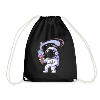 Weltraum-Astronaut mit Eis - Drawstring Bag - black - Front