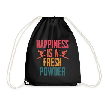Skiing Skiers Winter sports - Drawstring Bag - black - Front