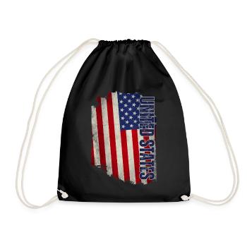 Drapeau des États-Unis, grunge vintage - Sac de sport léger - noir - Devant