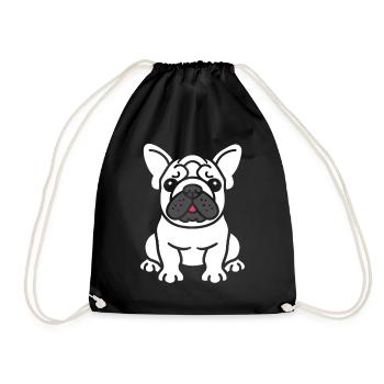 Raging Heart Bulldog Design - Drawstring Bag - black - Front