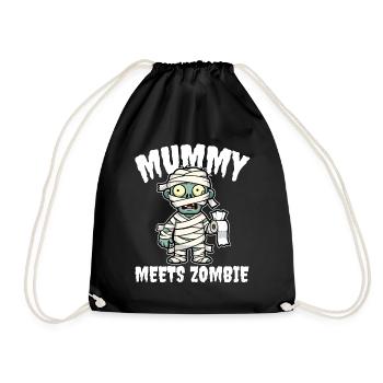 MUMIE TRIFFT ZOMBIE - ZOMBIE HALLOWEEN - Turnbeutel - Schwarz - Vorne