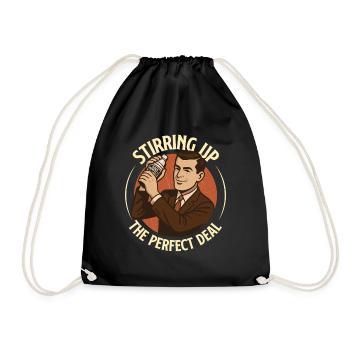 Stirring Up The Perfect Deal Funny Sarcasm - Drawstring Bag - black - Front