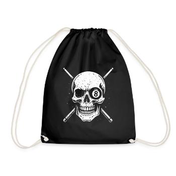 Cadeau de joueur de billard, tête de mort et boule de huit - Sac de sport léger - noir - Devant