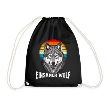 Costume drôle de loup solitaire Alpha Wolf - Sac de sport léger - noir - Devant