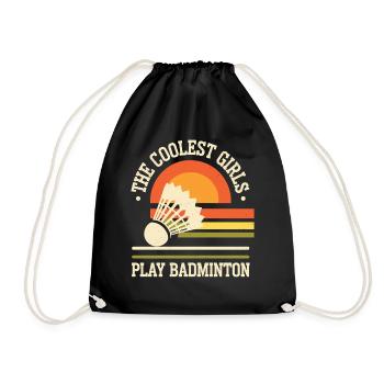 The Coolest Girl Badminton Design - Turnbeutel - Schwarz - Vorne
