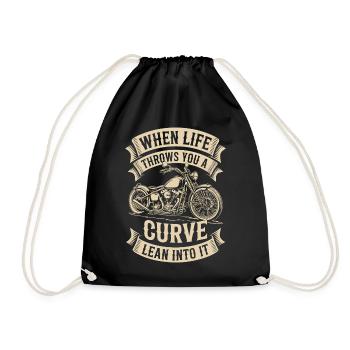 When Life Throws You a Curve – Biker Design - Turnbeutel - Schwarz - Vorne