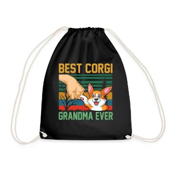 Bestes Corgi Oma aller Zeiten Muttertagsgeschenk - Turnbeutel - Schwarz - Vorne