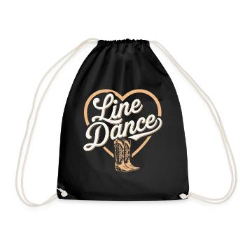 Country &amp; Line Dance Motif - Drawstring Bag - black - Front