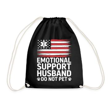 Emotional Support Husband - Drawstring Bag - black - Front