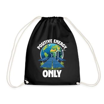Renewable Energy Positive Energy Only - Drawstring Bag - black - Front