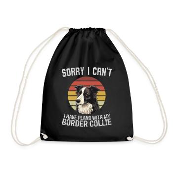 Border Collie Humour Design Rétro - Sac de sport léger - noir - Devant