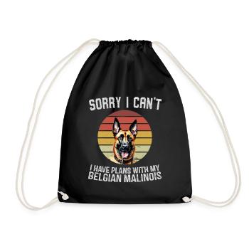 Belgischer Malinois Hund Zitat T-Shirt - Turnbeutel - Schwarz - Vorne