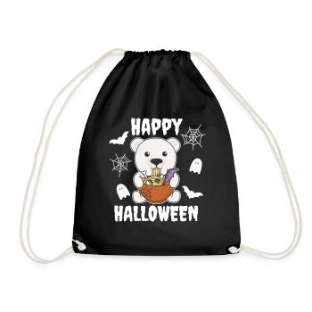 noodles Japanese noodles Halloween polar bear ramen - Drawstring Bag - black - Front