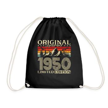 75ème Anniversaire Vintage Septembre Millésime 1950 - Sac de sport léger - noir - Devant
