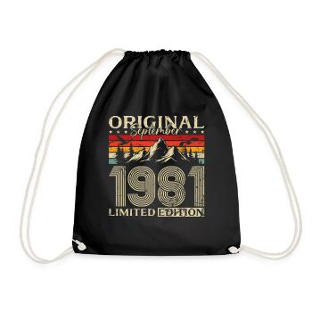 44ème Anniversaire Millésime Septembre Millésime 1981 - Sac de sport léger - noir - Devant